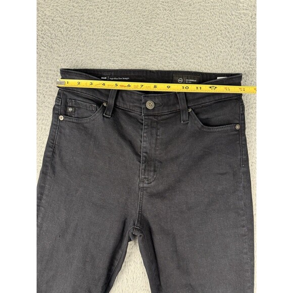 AG Adriano Goldschmied Size 27 Mari High-Rise Slim Fit Straight Leg Black Jeans - Picture 5 of 8